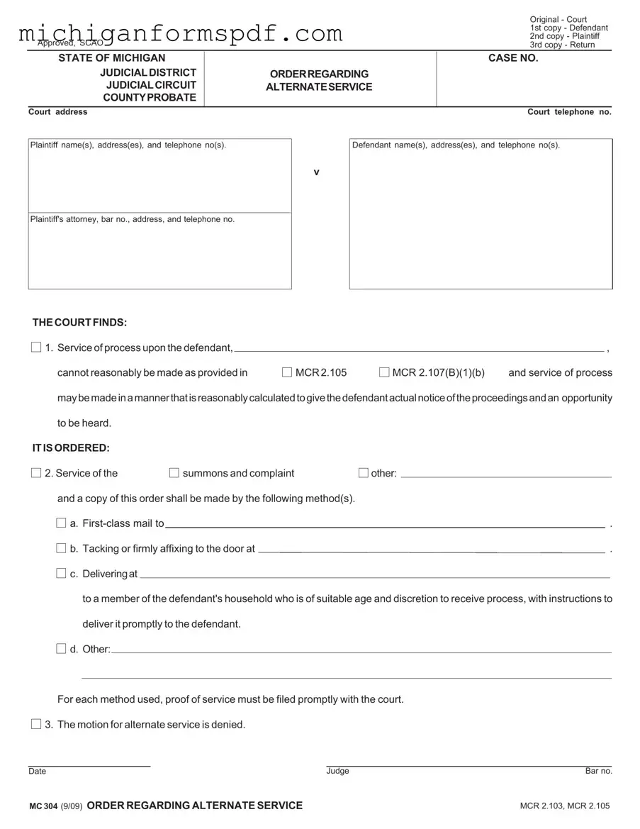 Fill Your Mc 304 Michigan Template