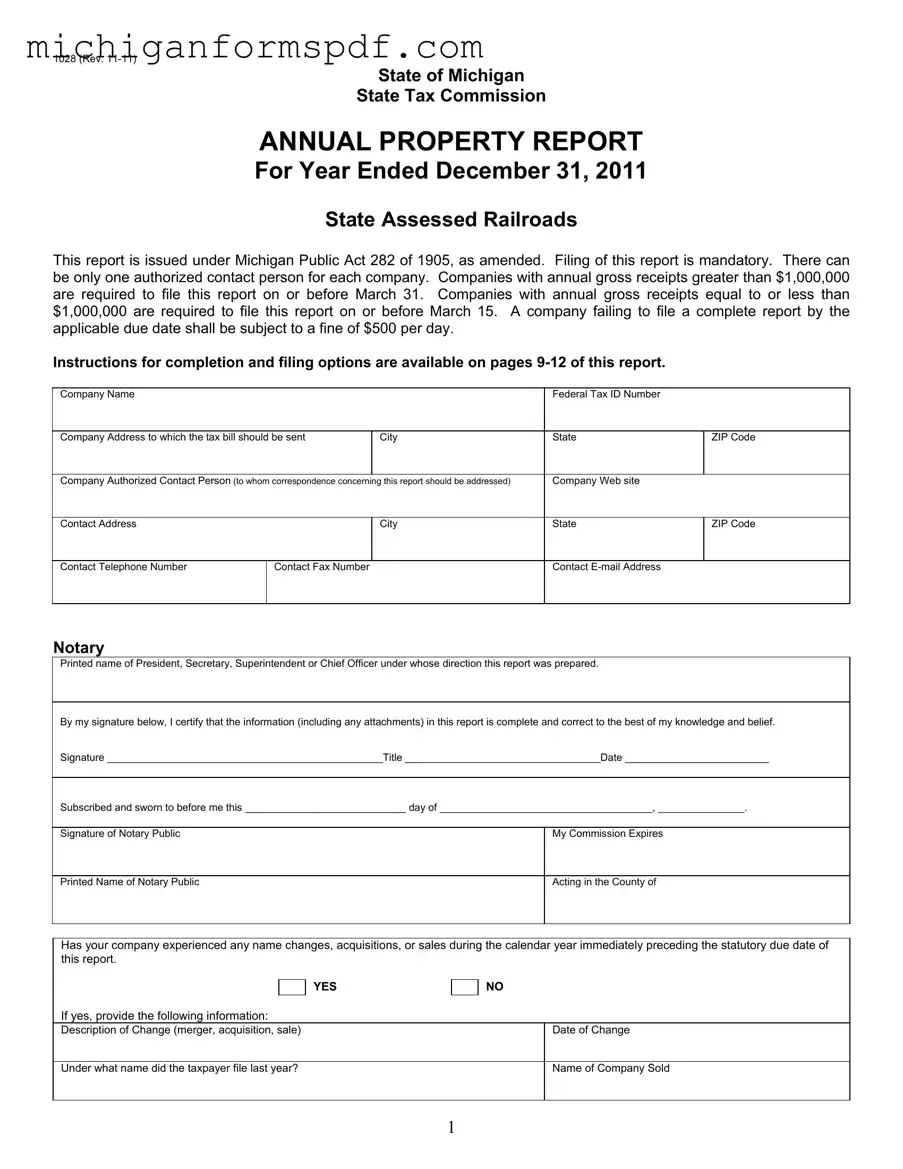 Fill Your Michigan 1028 Template