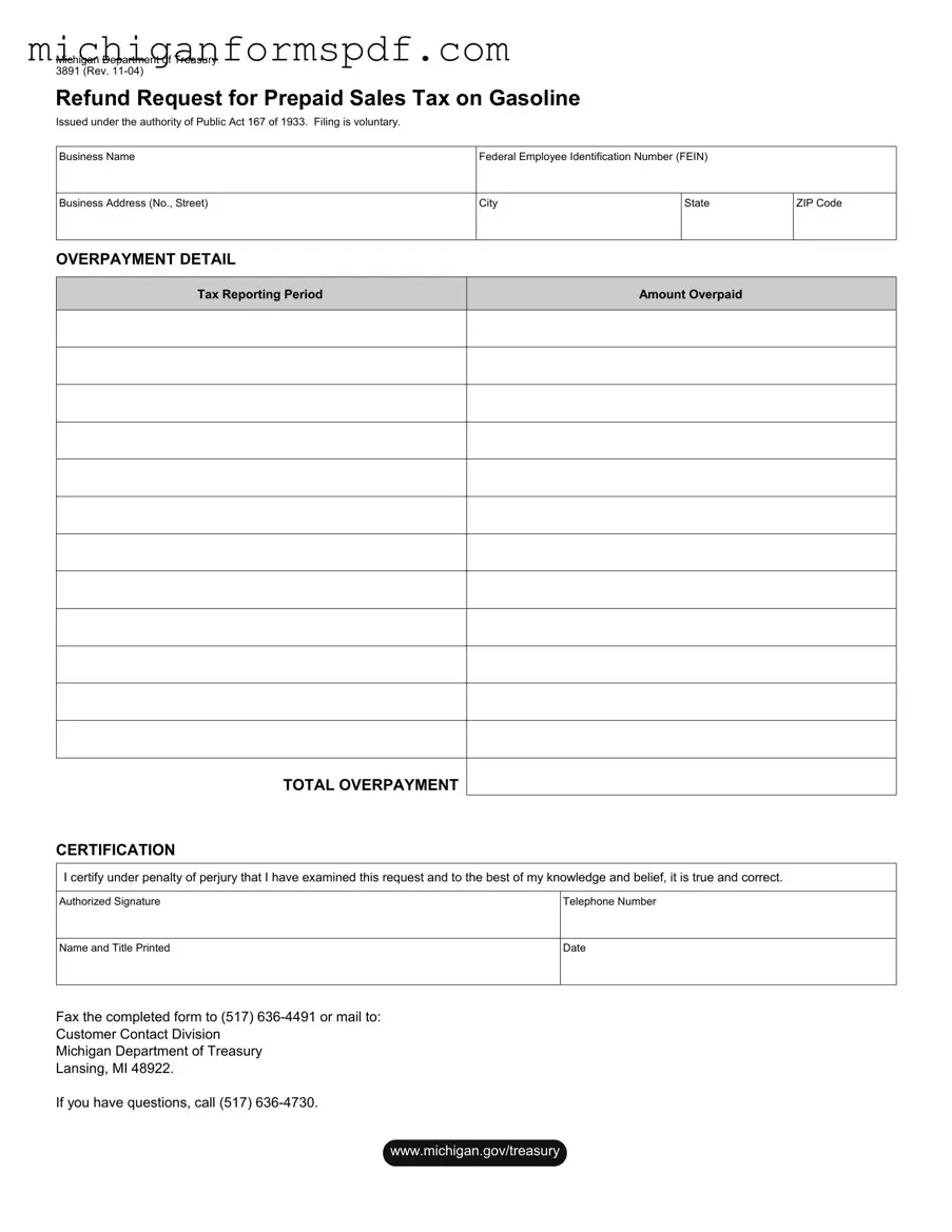 Fill Your Michigan 3891 Template