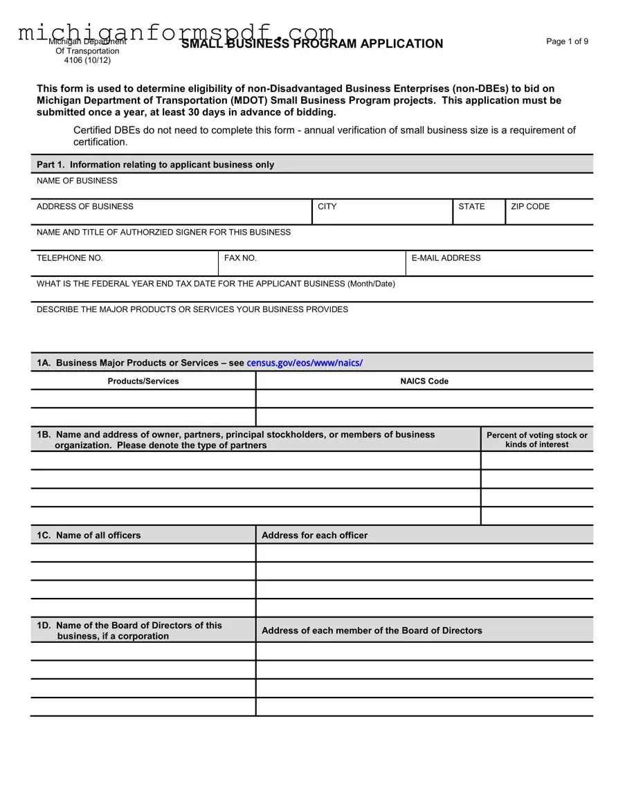 Fill Your Michigan 4106 Template