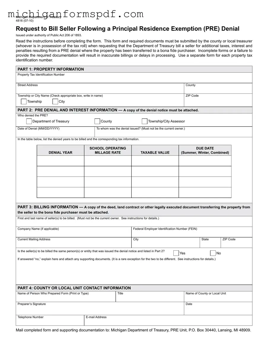 Fill Your Michigan 4816 Template