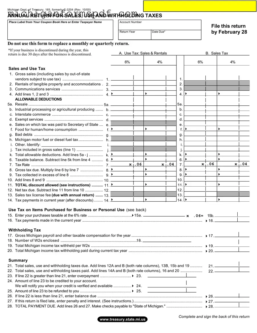 Fill Your Michigan C 3204 Template