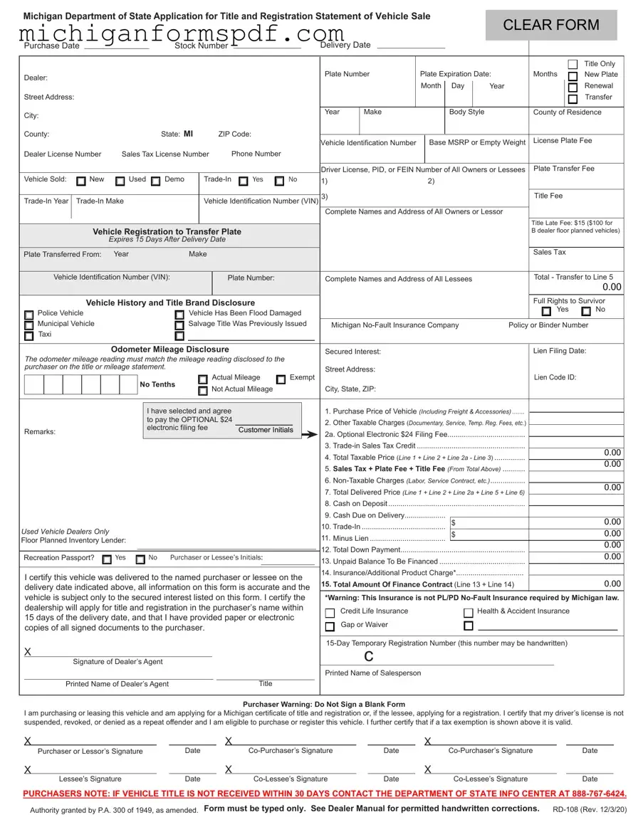 Fill Your Michigan Category Weight Template