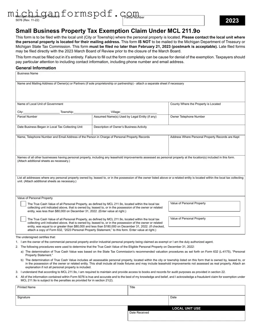Fill Your Michigan Exemption Template