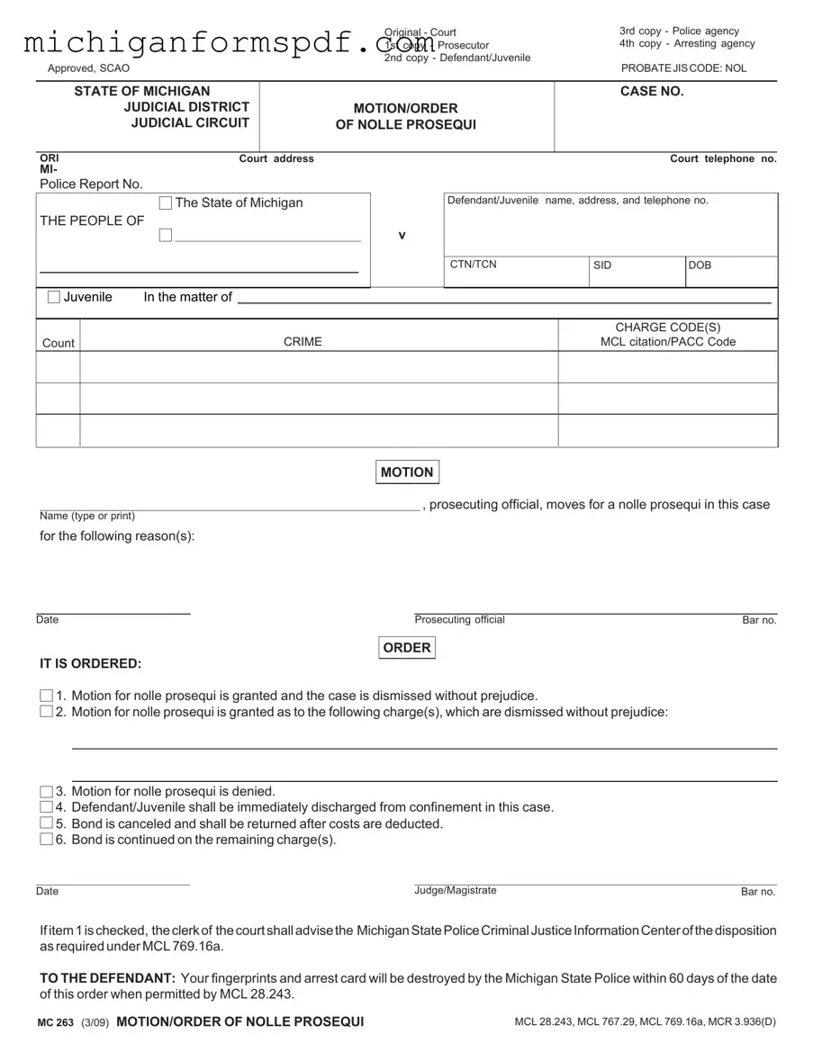 Fill Your Michigan Mc 263 Template