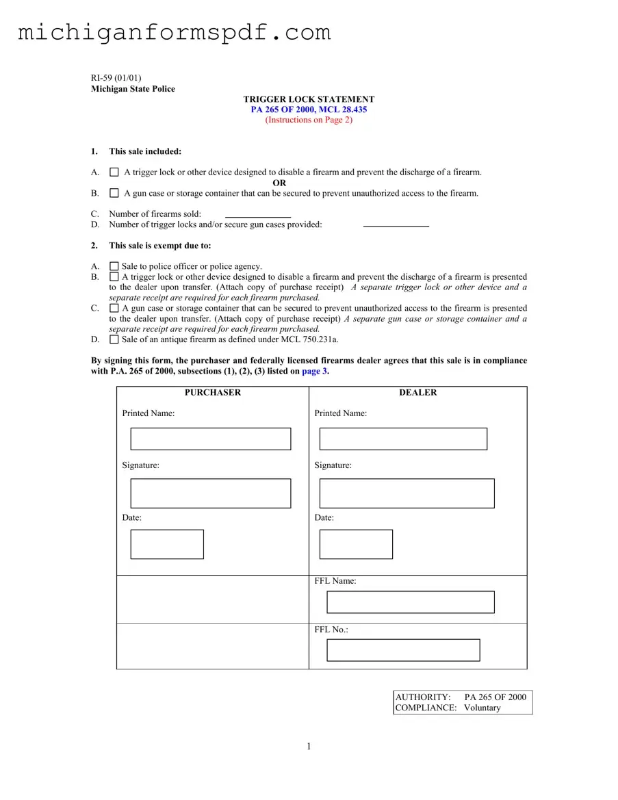 Fill Your Michigan Ri 59 Template