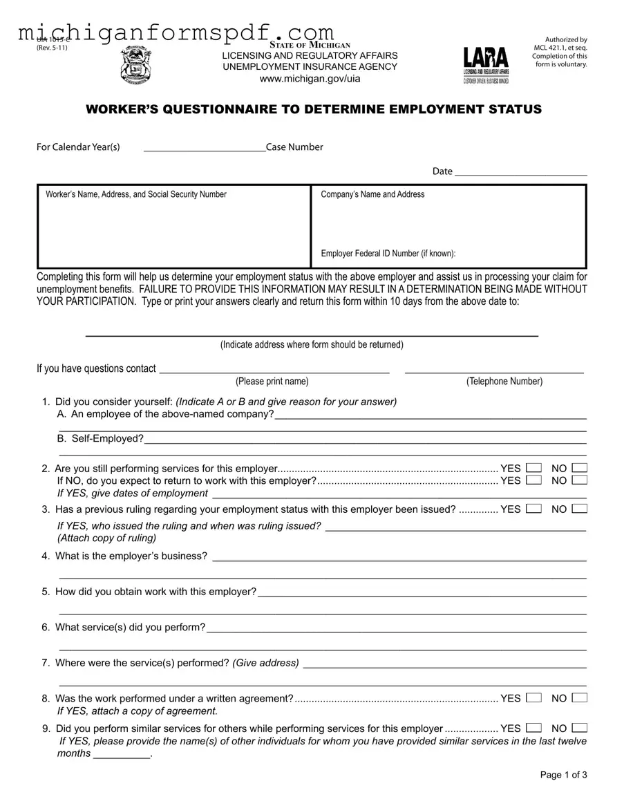 Fill Your Michigan Uia 1015 C Template