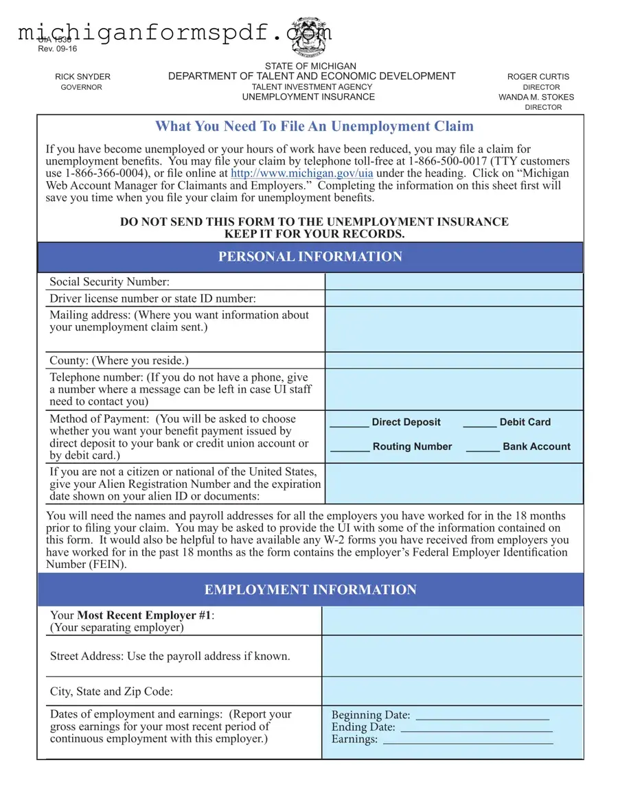 Fill Your Michigan Uia 1538 Template