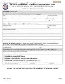 Fill Your Michigan A 226 Template