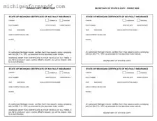 Fill Your Michigan No Fault Insurance Template