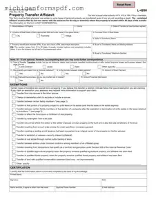 Fill Your Michigan Property Transfer Affidavit 2766 Template
