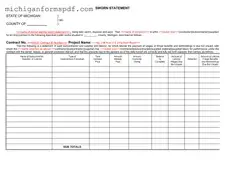 Fill Your Michigan Sworn Statement Template