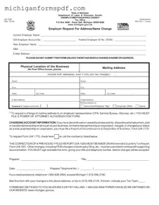 Fill Your Michigan Uia 1025 Template