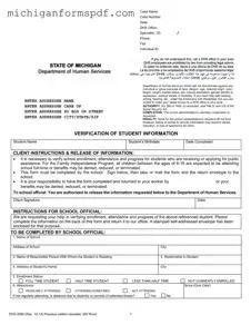Fill Your Michigan Verification Student Template